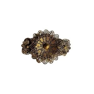 Antique brass gold filigree antique Victorian Brooch Pin
